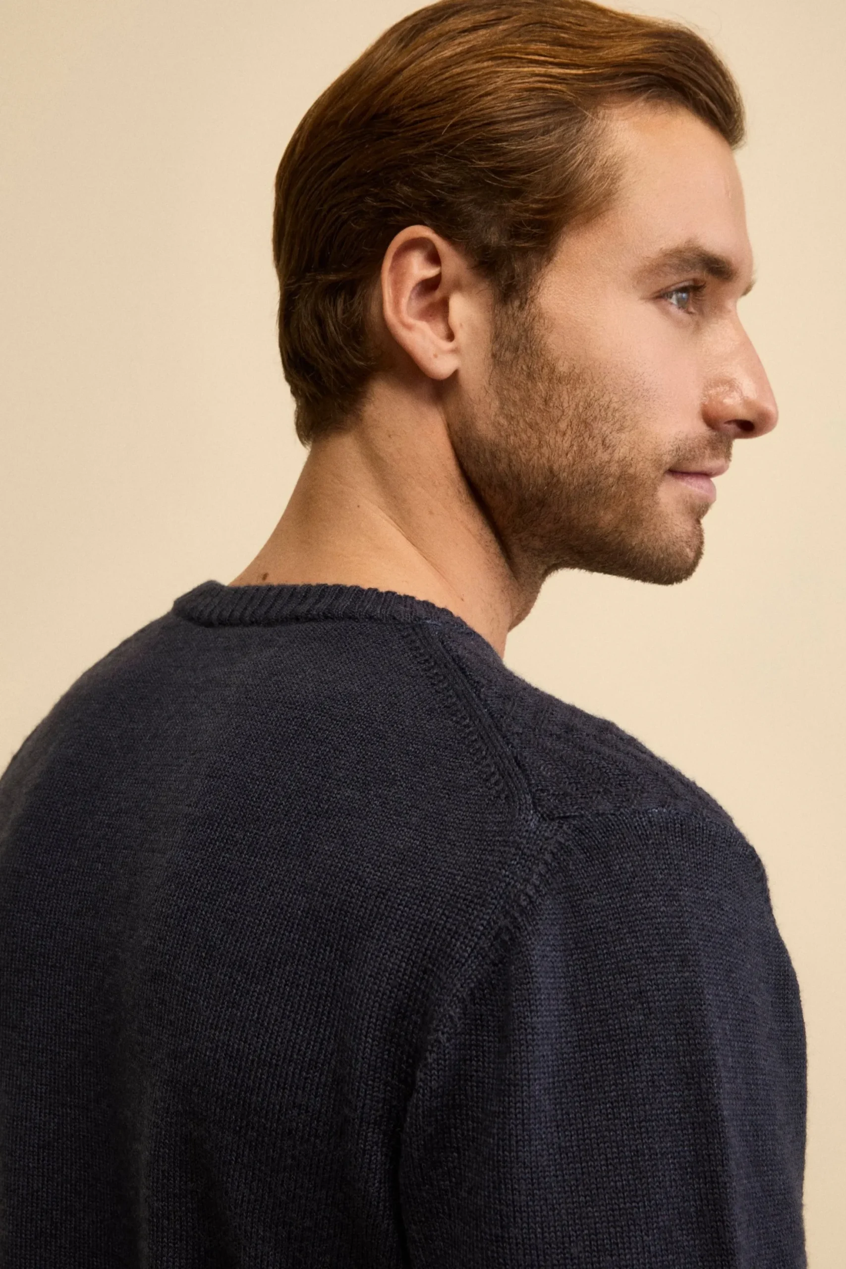 Girocollo Resca in Lana Merino - BLU MARINE