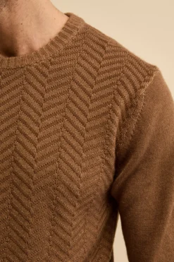 Girocollo Resca in Lana Merino - TABACCO