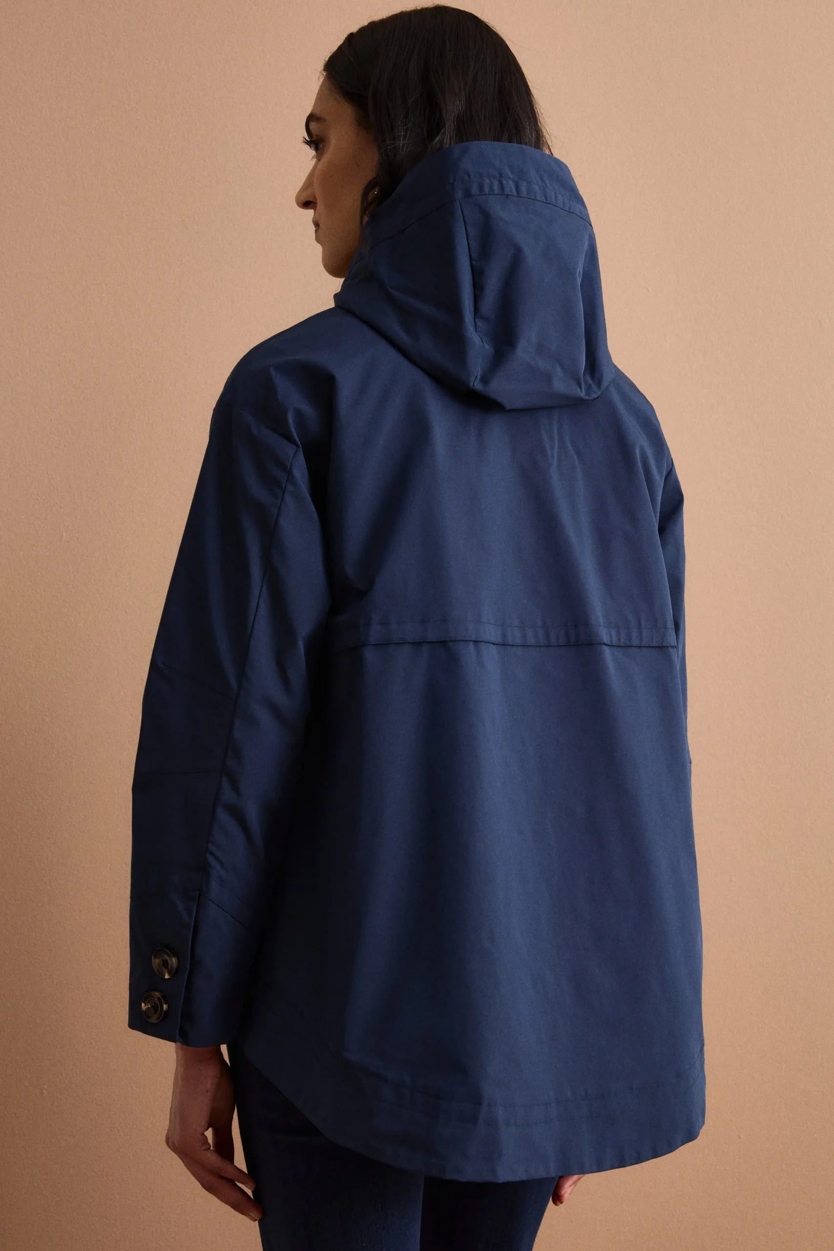 Giubbino Over con Cappuccio e Tasche Laterali - BLU