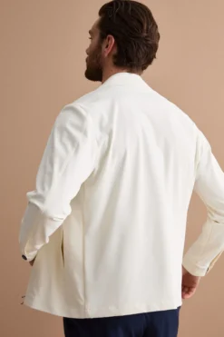 Giubbino Overshirt in Jersey con Zip - PANNA