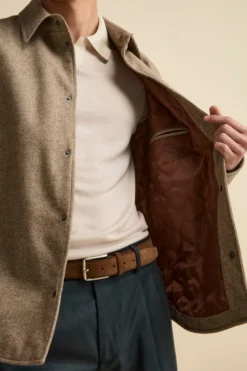 Giubbino Overshirt in Misto Lana - MARRONE SPIGATO