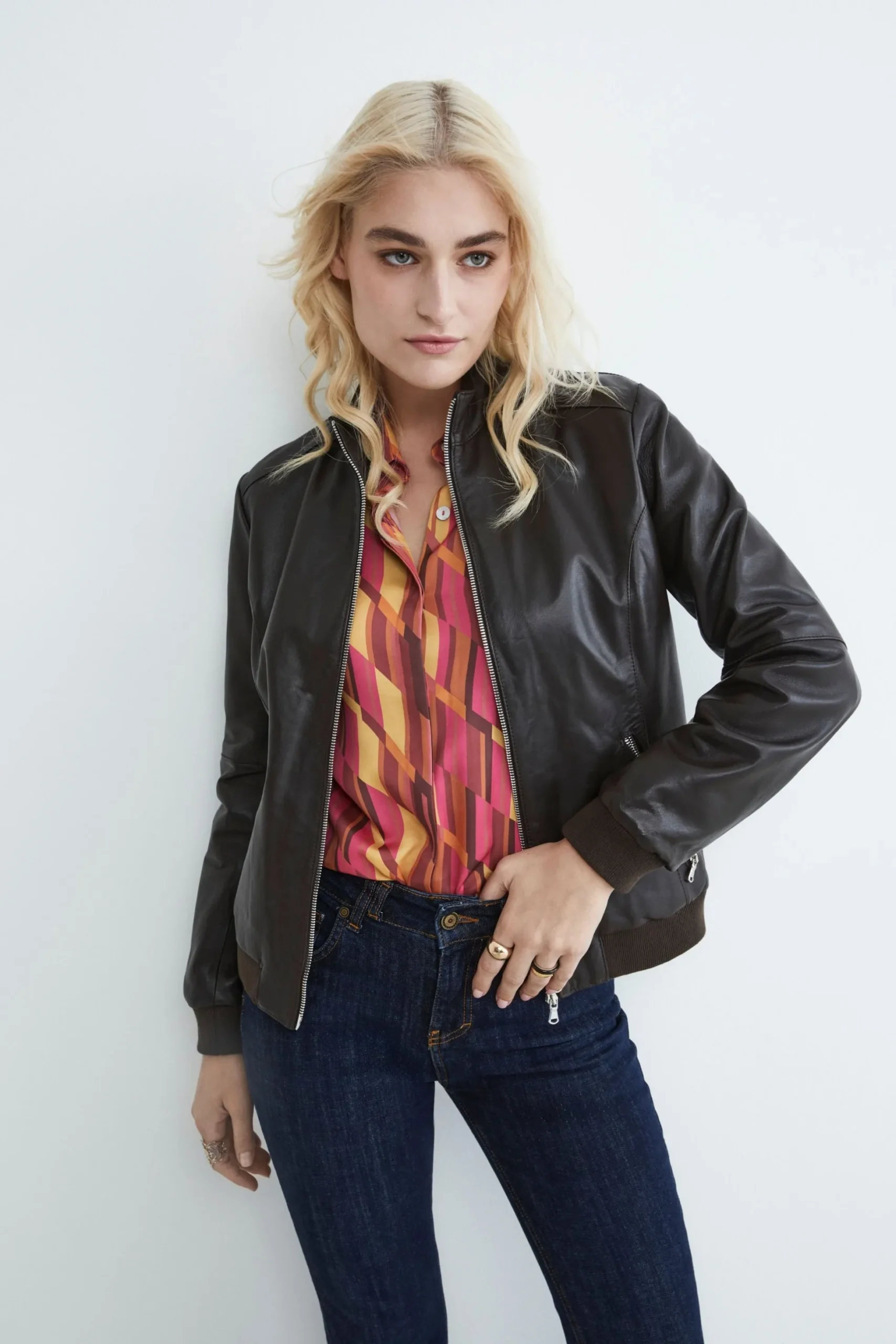 Giubbotto bomber in pelle - T.MORO