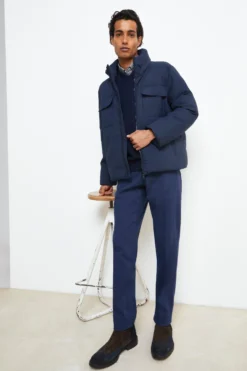 Giubbotto Corto con Tasche - BLU