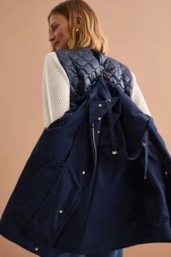 Giubbotto Impermeabile con Cappuccio e Gilet Removibile - BLU