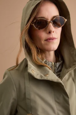 Giubbotto Impermeabile con Cappuccio e Gilet Removibile - VERDE MILITARE