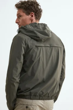 Giubbotto impermeabile con cappuccio - VERDE MILITARE