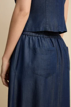 Gonna Fluida con Tasche - BLU