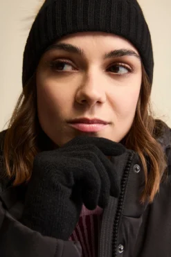 Guanti in cashmere - NERO