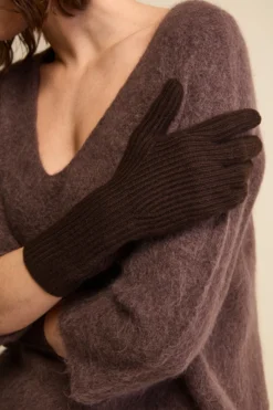 Guanto a Coste in Lana e Cashmere - CAFFE