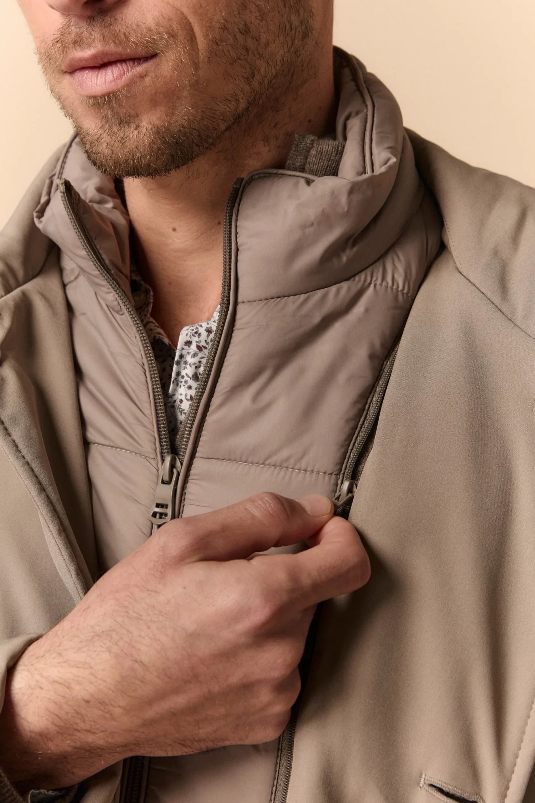 Impermeabile Invernale con Corpetto Staccabile - GRIGIO