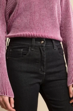 Jeans a Sigaretta Slim Fit in Misto Cotone - NERO
