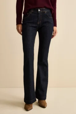 Jeans Mid-Flare Regular Fit in Cotone - DENIM