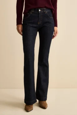 Jeans Mid-Flare Regular Fit in Cotone - DENIM