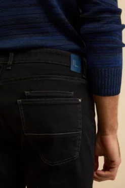 Jeans Slim Fit in Misto Cotone - DENIM/NERO