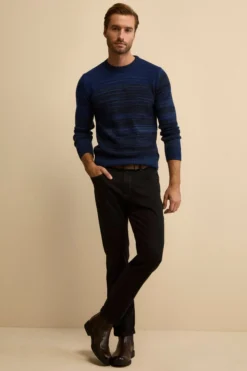 Jeans Slim Fit in Misto Cotone - DENIM/NERO