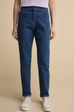 Jeans Straight Cinque Tasche in Cotone - DENIM