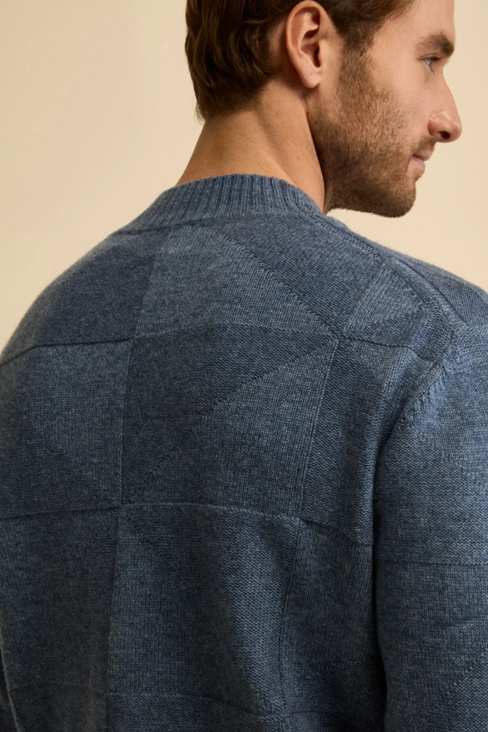 Lupetto Jacquard in Lana e Cashmere - JEANS MELANGE