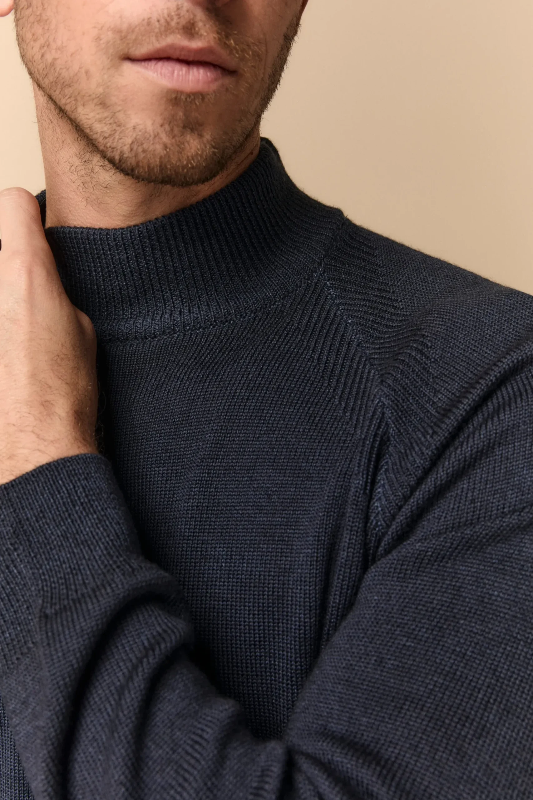 Lupetto raglan in Lana Merino - BLU MARINE