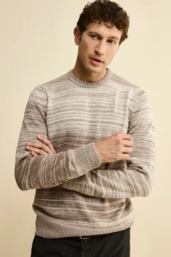 Maglia a Righe in Lana Merino - TORTORA