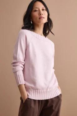 Maglia Barchetta in Cotone con Manica Raglan - ROSA