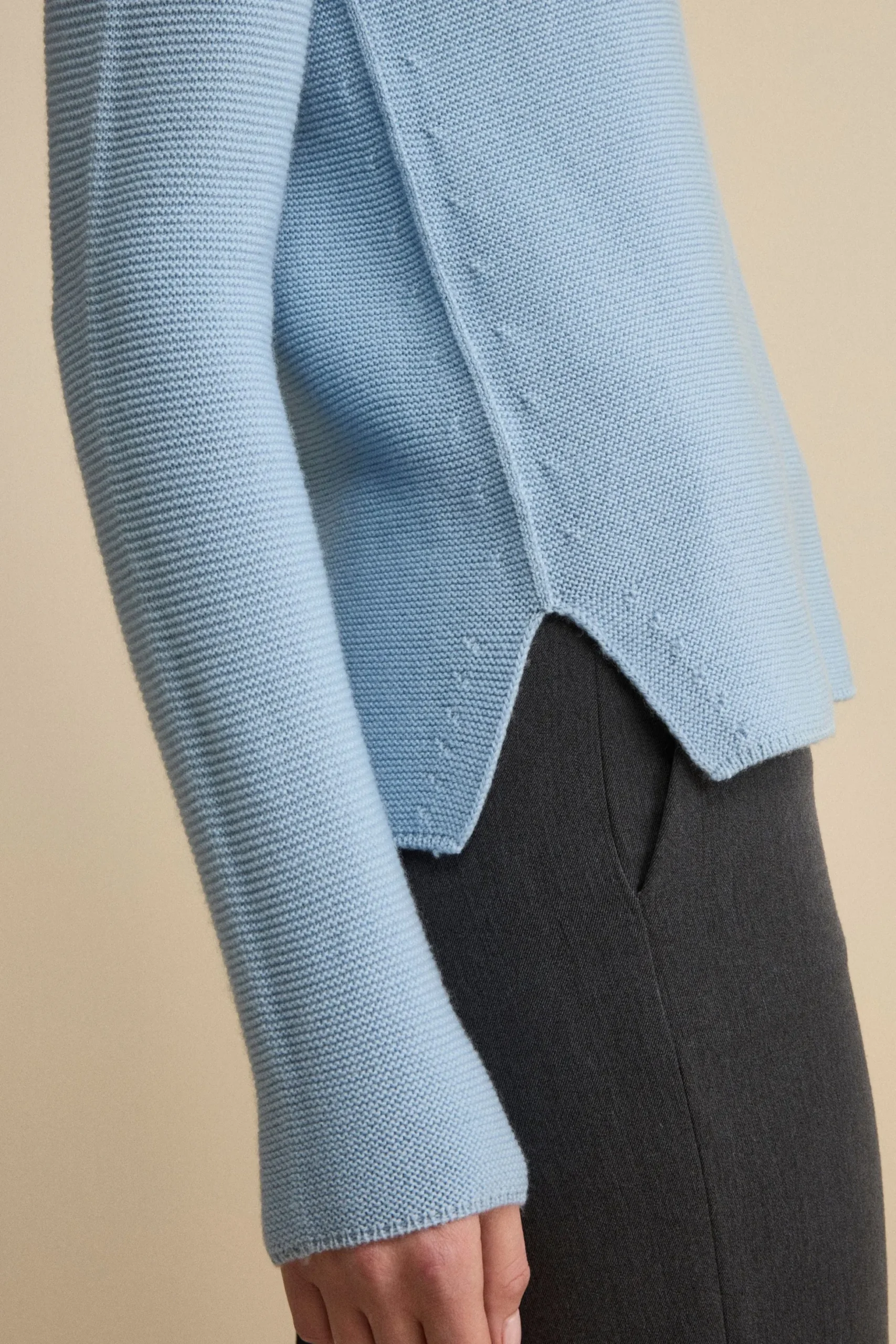 Maglia Barchetta in Lana Merino - AZZURRO