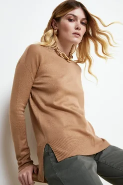 Maglia Barchetta Over in Lana Merino - CAMMELLO