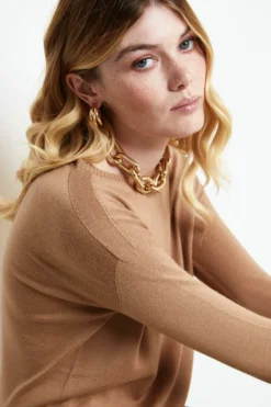 Maglia Barchetta Over in Lana Merino - CAMMELLO