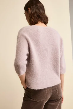 Maglia Boxy Scollo a V in Misto Alpaca - CIPRIA