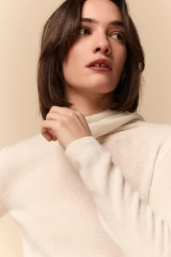 Maglia Collo Morbido in Cashmere - PANNA