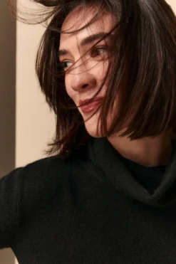 Maglia Collo Morbido in Cashmere - NERO