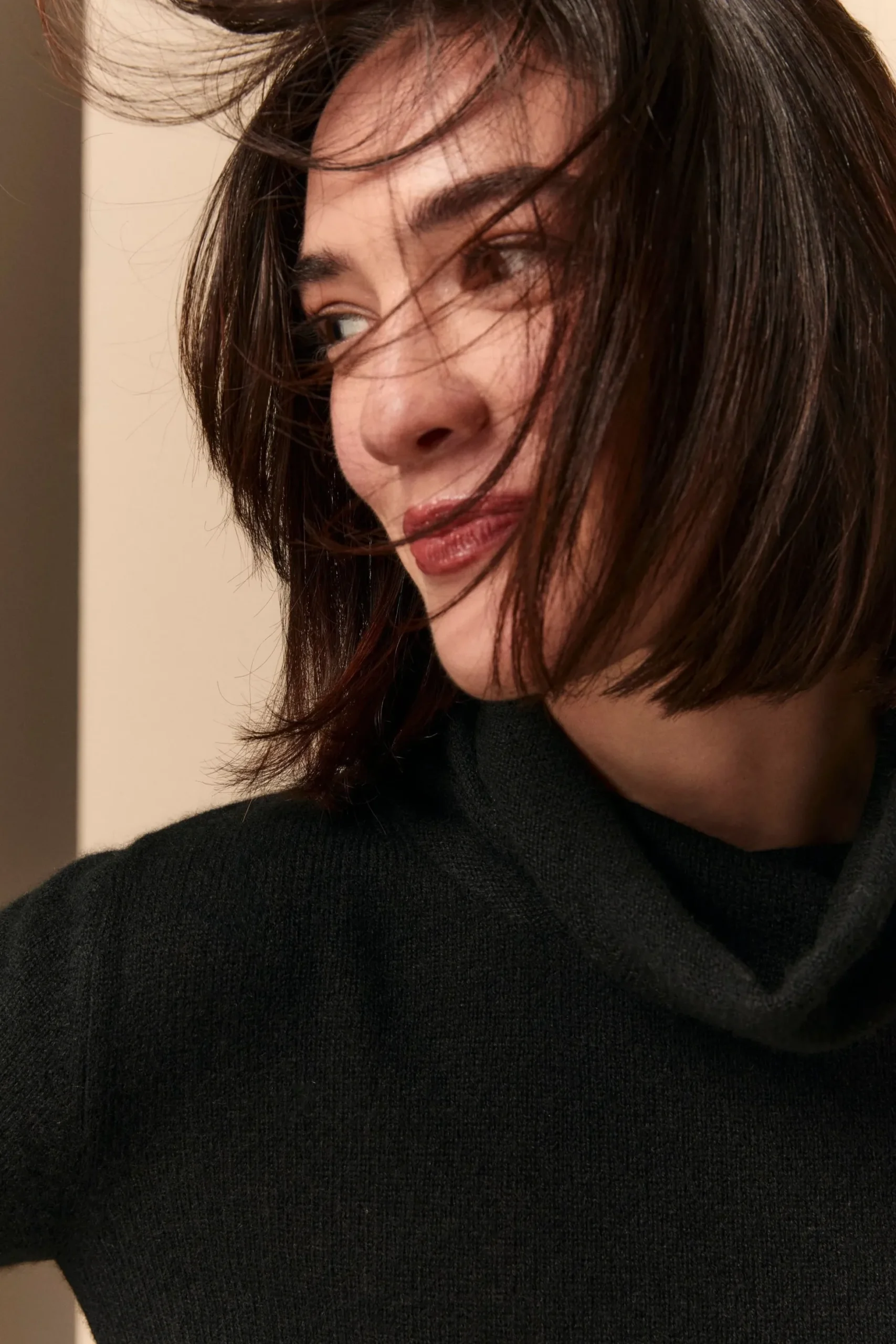 Maglia Collo Morbido in Cashmere - NERO