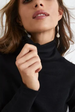 Maglia Collo Morbido in Lana Merino - NERO