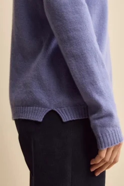 Maglia Collo Morbido lana cashmere - LAVANDA