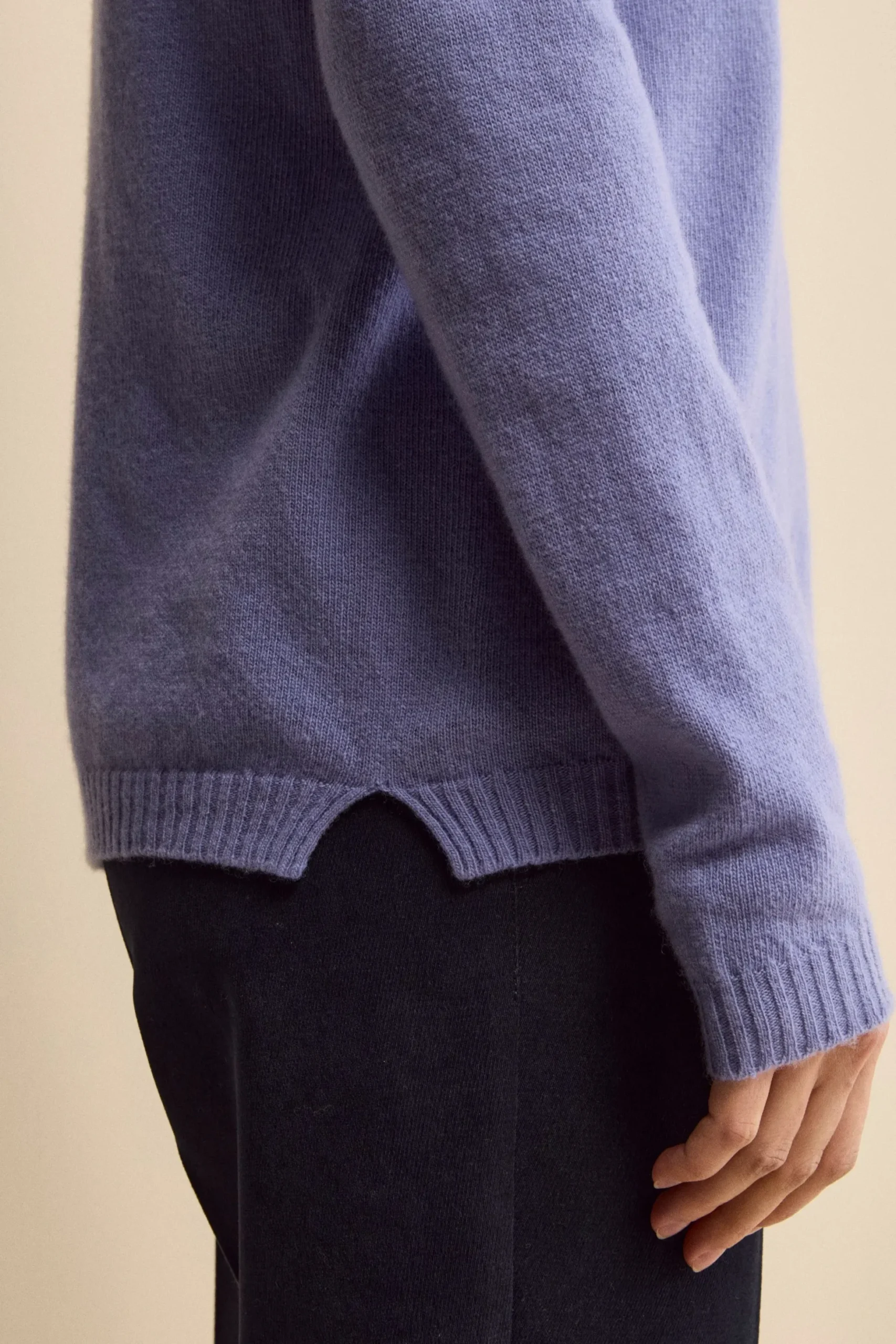 Maglia Collo Morbido lana cashmere - LAVANDA
