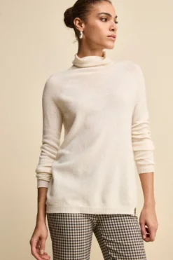 Maglia Collo Morbido lana cashmere - LATTE