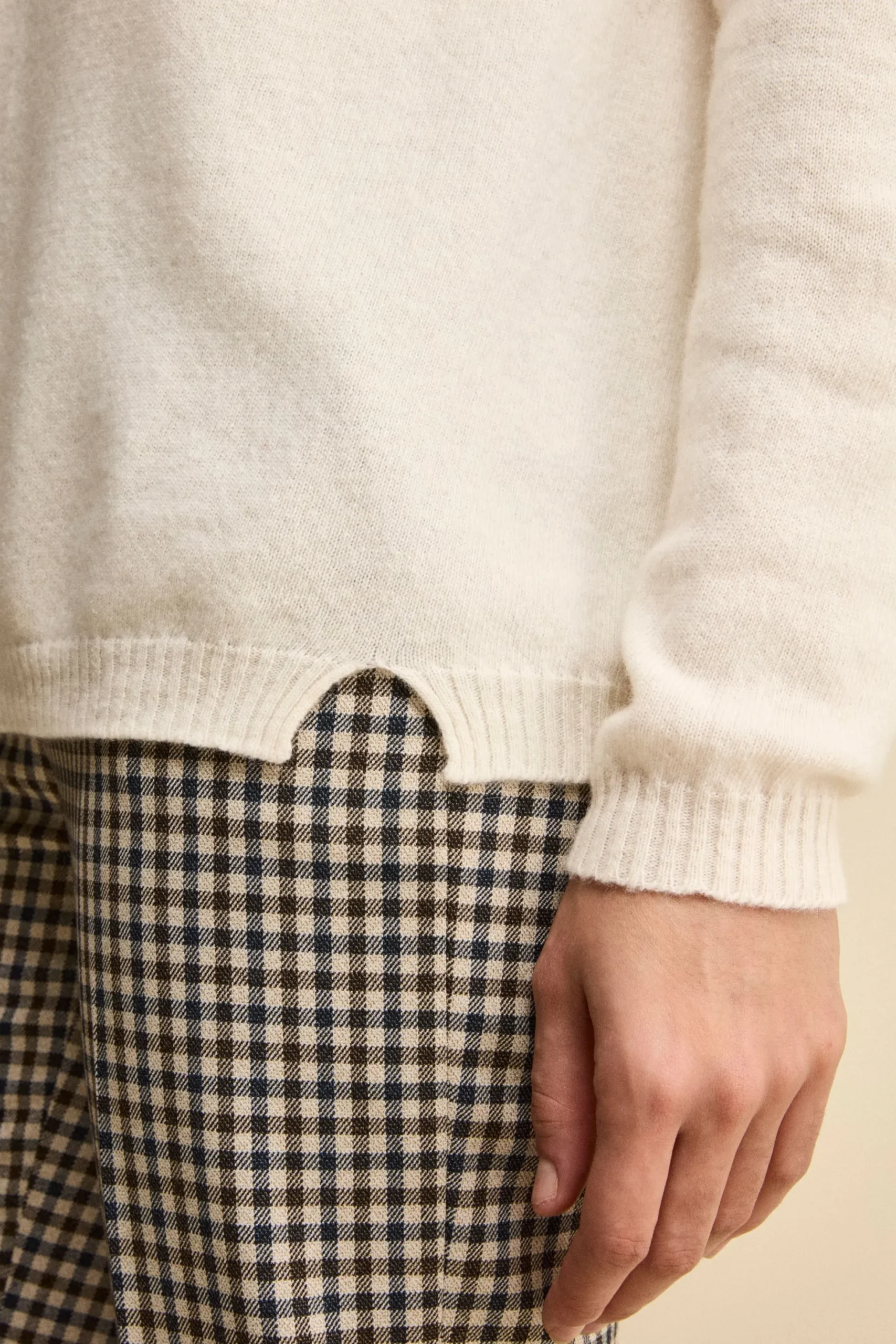 Maglia Collo Morbido lana cashmere - LATTE