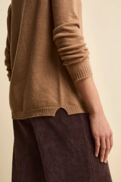 Maglia Collo Morbido lana cashmere - CAMMELLO