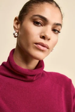 Maglia Collo Morbido lana cashmere - LAMPONE