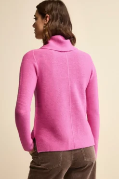 Maglia con Spacchi in Lana Merino - FUXIA