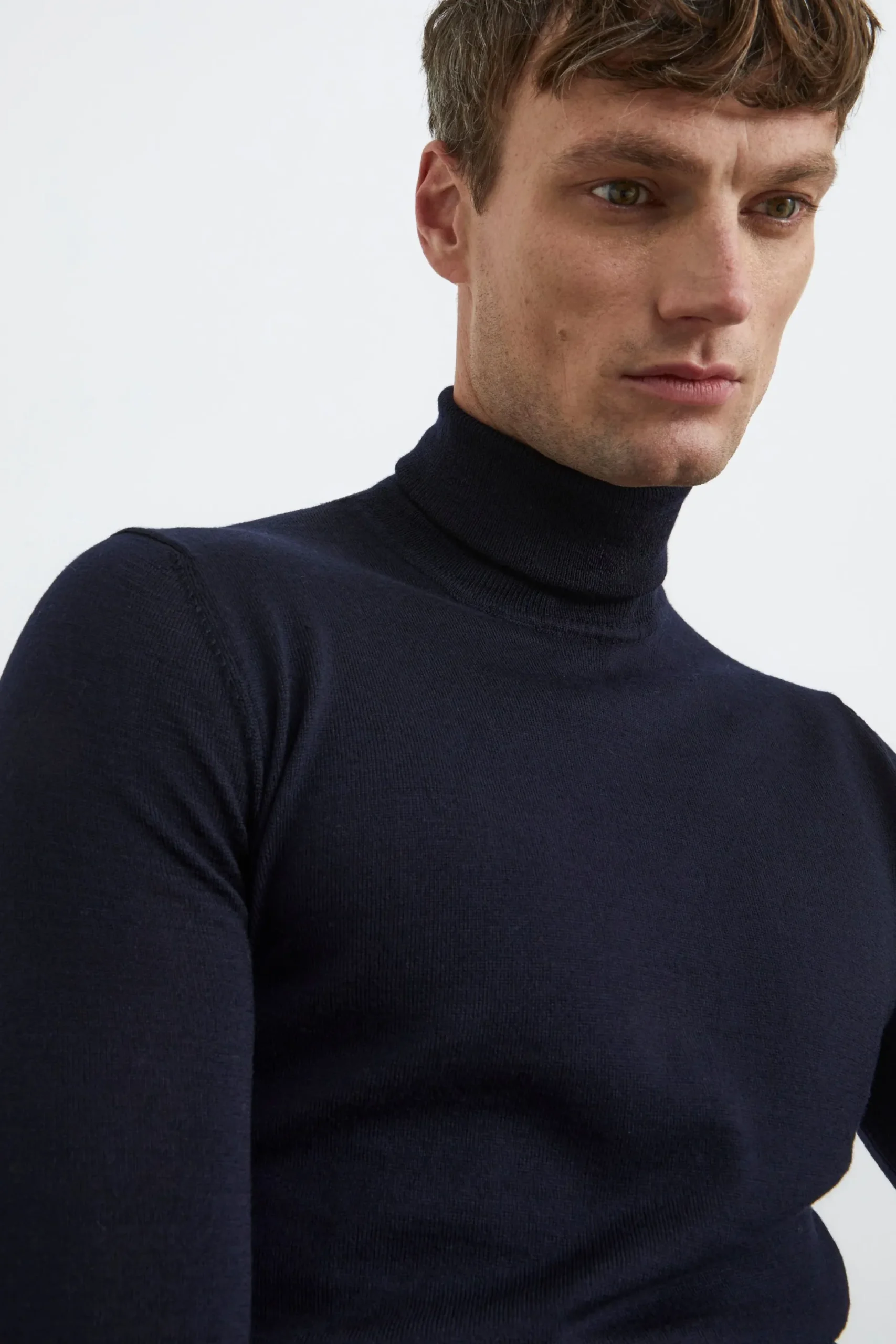 Maglia dolcevita in lana - BLU