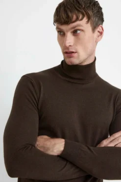 Maglia dolcevita in lana - CUOIO