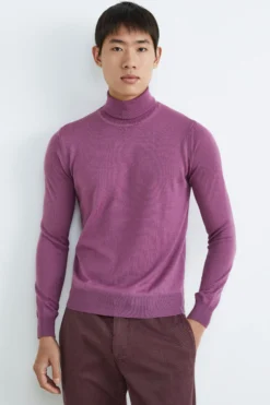 Maglia dolcevita in lana - ROSA