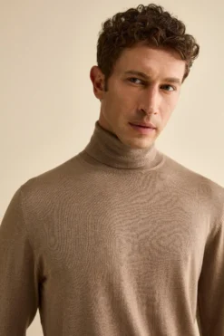 Maglia dolcevita in seta e cashmere - VISONE