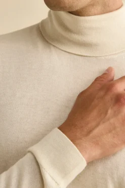 Maglia dolcevita in seta e cashmere - AVORIO