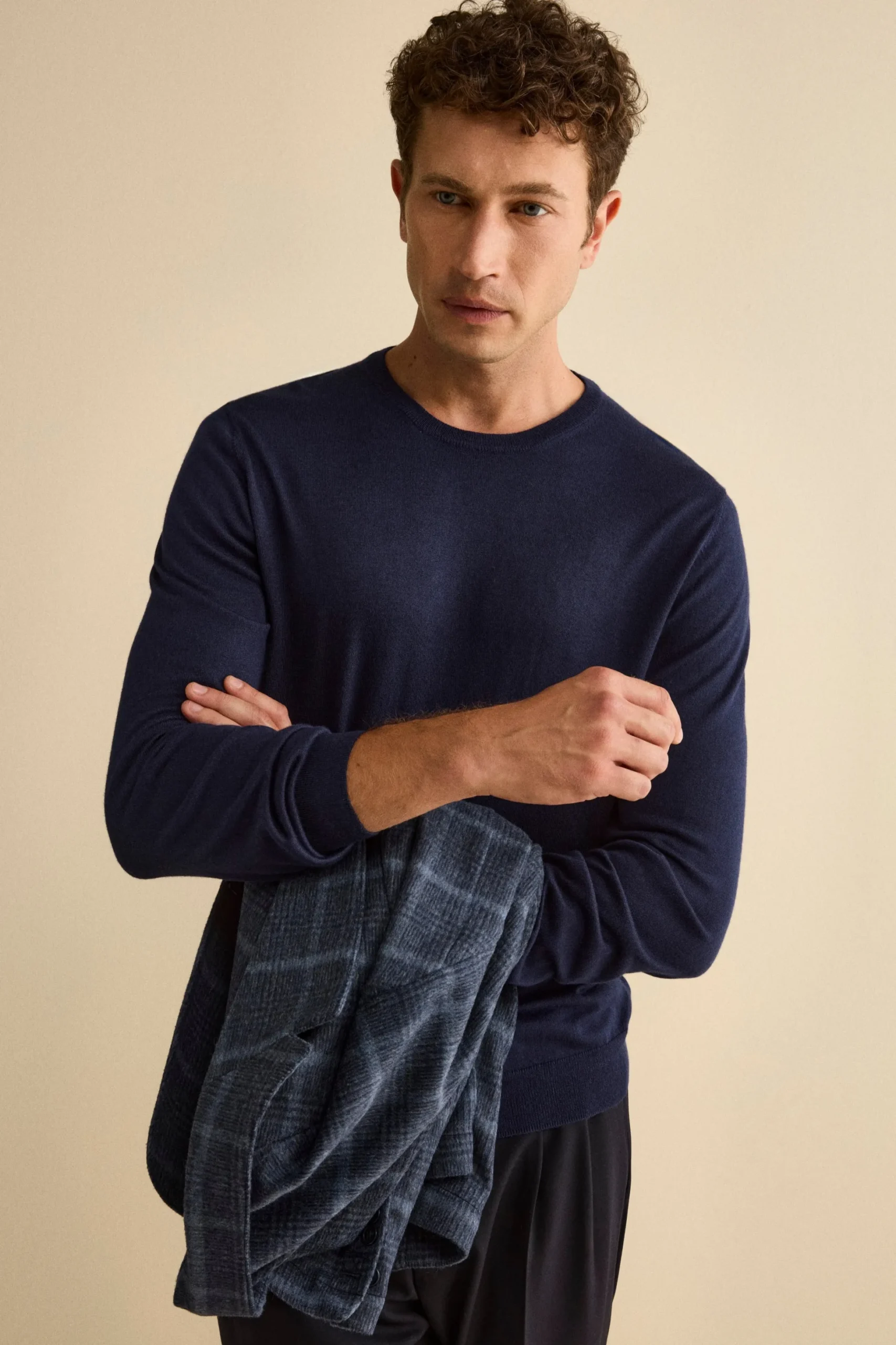 Maglia extrafine in seta e cashmere - BLU NOTTE