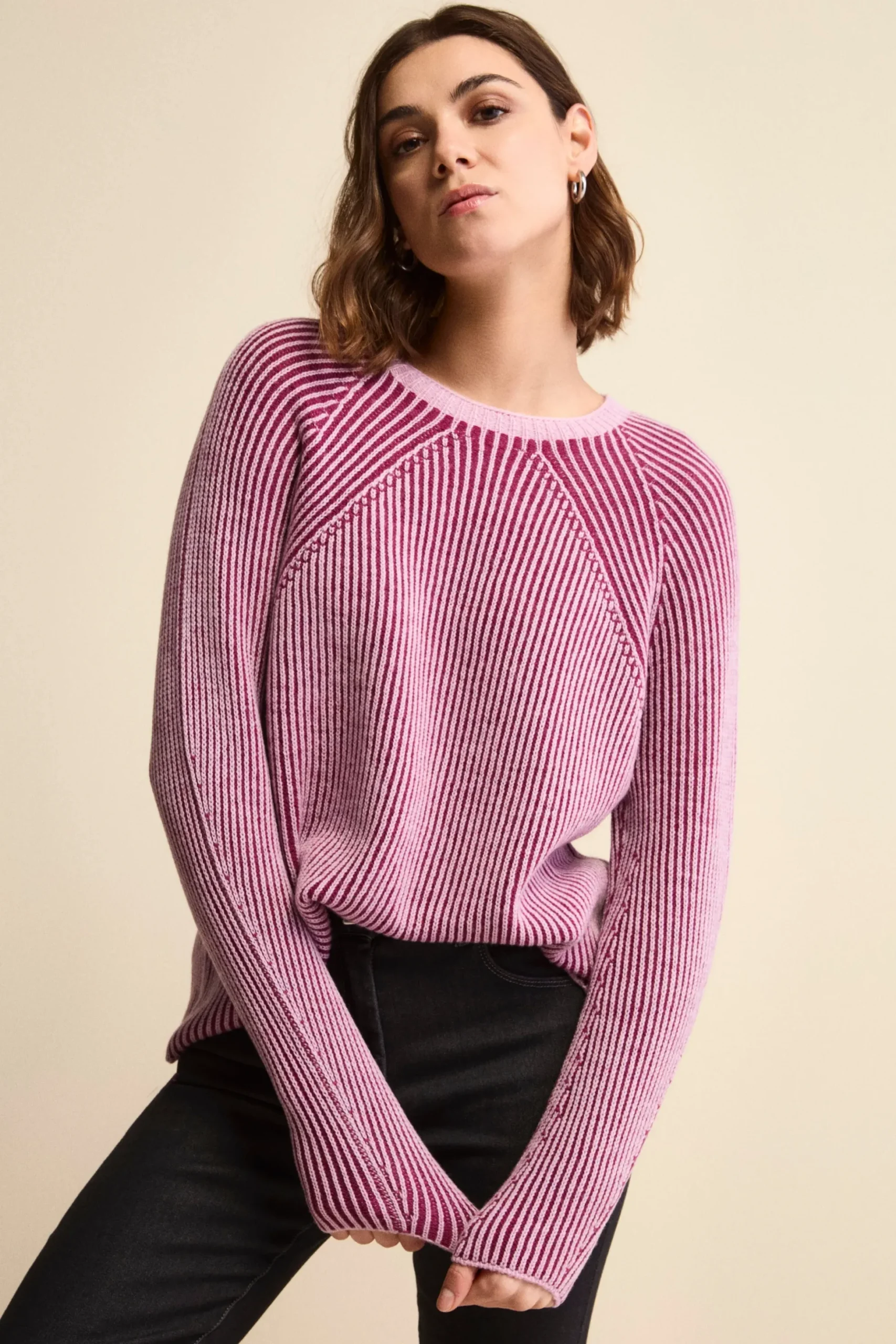 Maglia Fantasia in Lana Merino a Costa Inglese - FANT. ROSSO