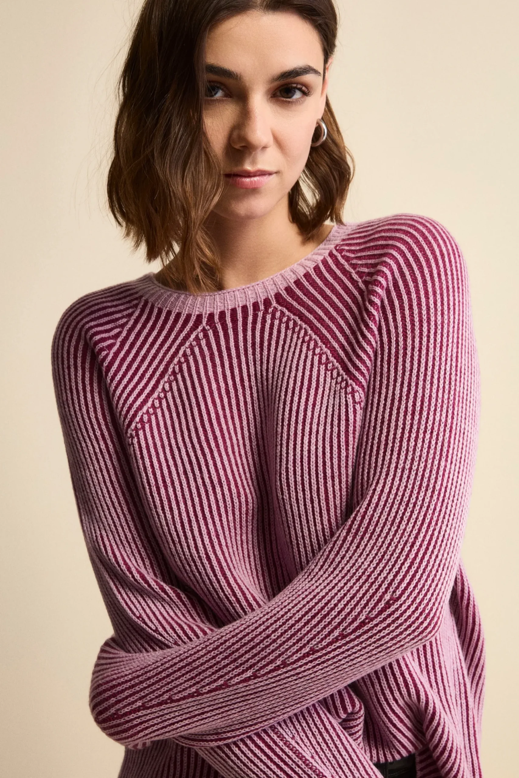 Maglia Fantasia in Lana Merino a Costa Inglese - FANT. ROSSO