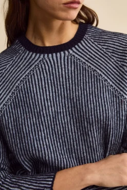 Maglia Fantasia in Lana Merino a Costa Inglese - FANT. BLU