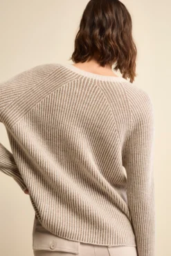 Maglia Fantasia in Lana Merino a Costa Inglese - FANT. BEIGE