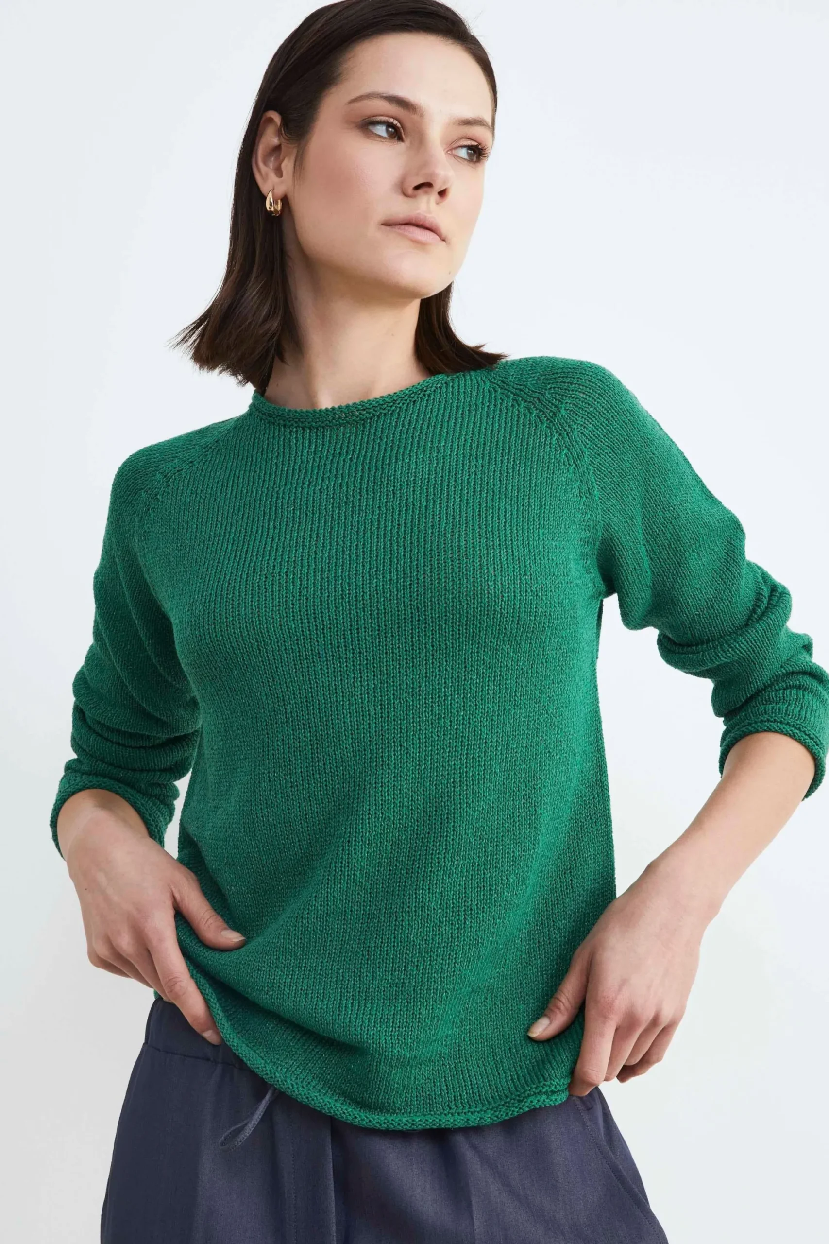 Maglia girocollo donna - VERDE